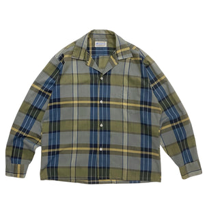 60s PRESTIGE L/S OPEN COLLAR PLAID SHIRT