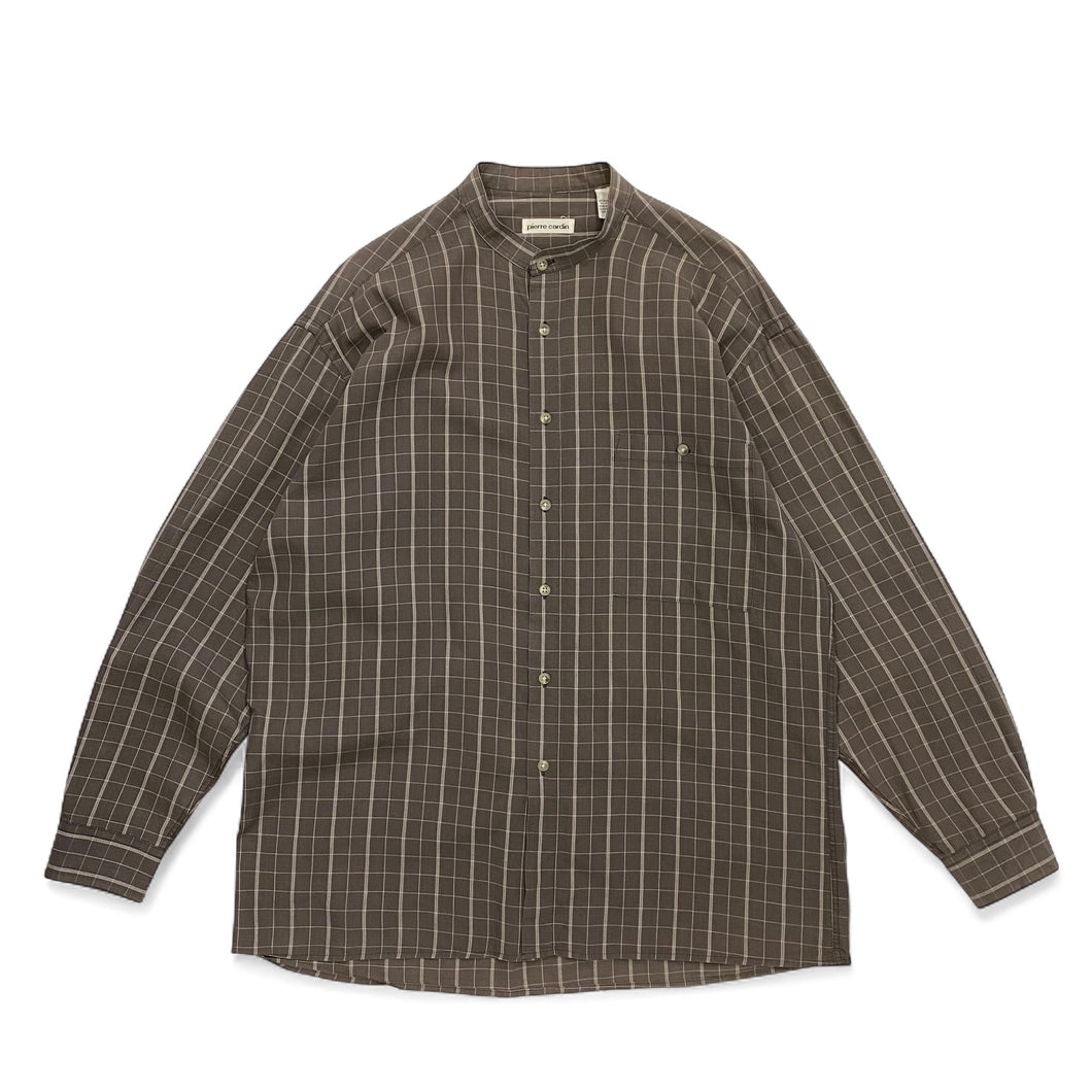 90s PIERRE CARDIN L/S COLLARLESS SHIRT